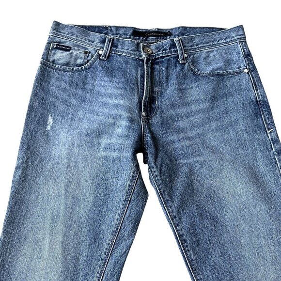 Calvin Klein Jeans Mens 34x34 Rocker Straight Leg Denim Moto Edgy Biker Timeless - Picture 7 of 15